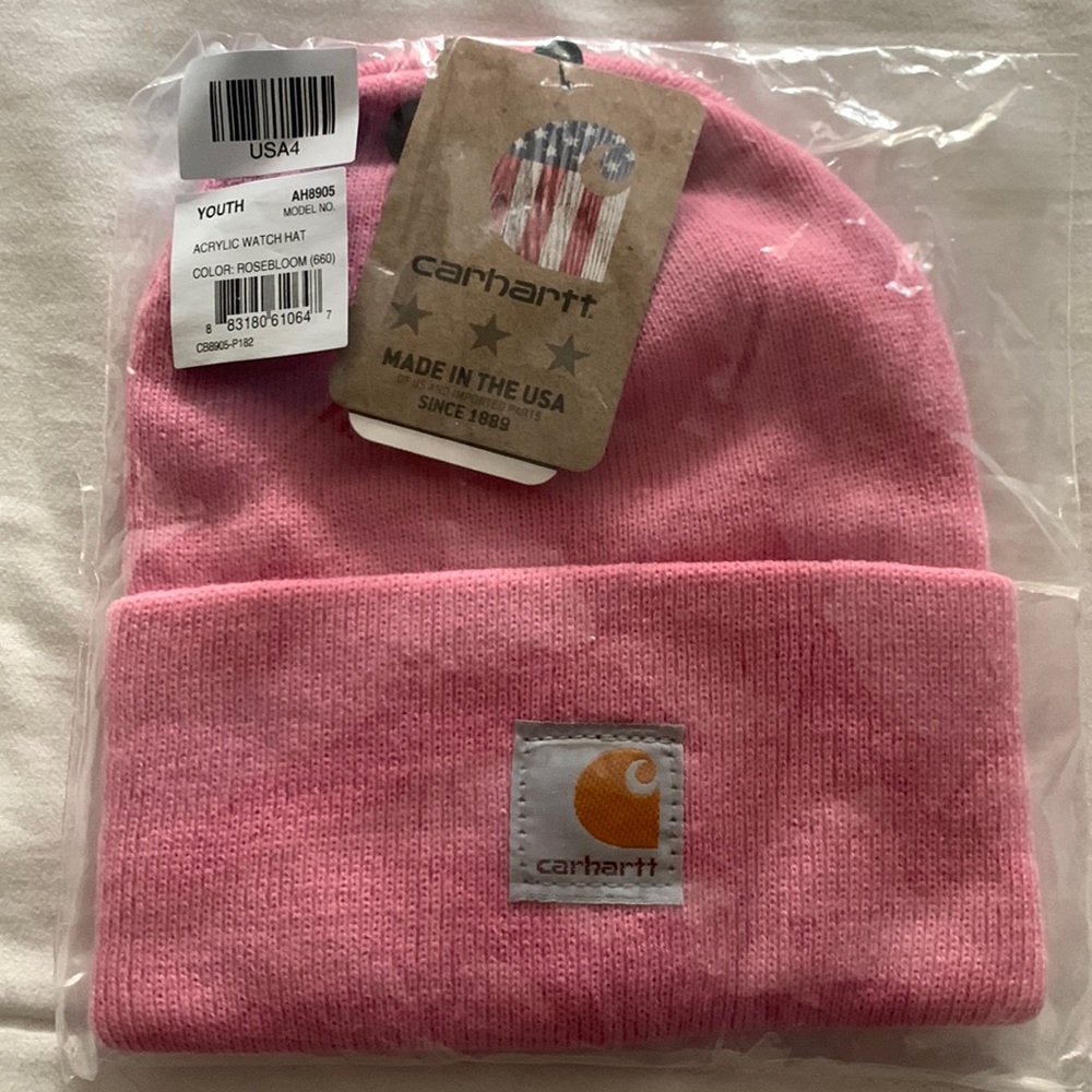 NWT Youth Carhartt Watch Hat Rosebloom